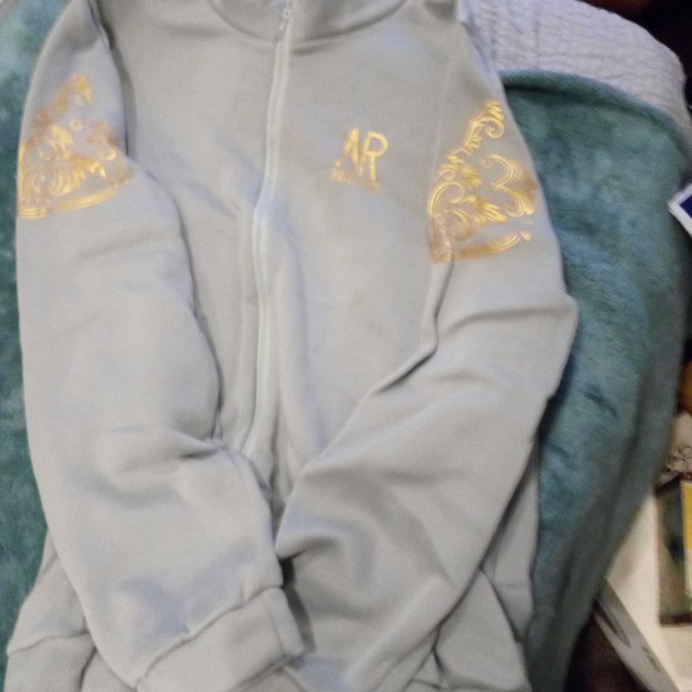 238) Happy Time men's zip up jacket sweater